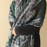 Antique Grandeur Wool Silk Shawl