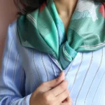 Jade Bloom Silk Scarf