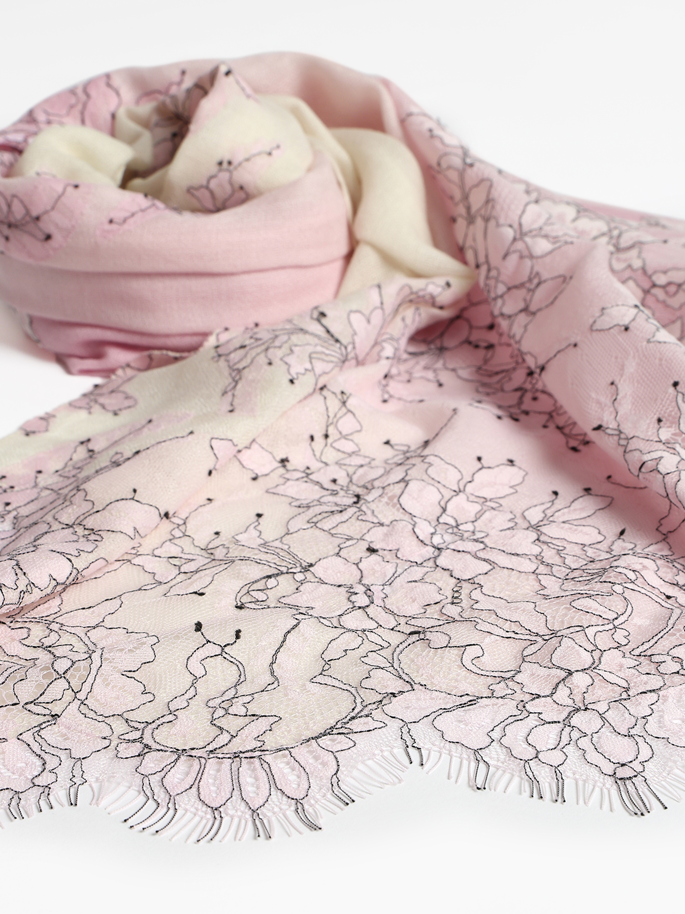 Blush Pink and Cream Base with Black Lace