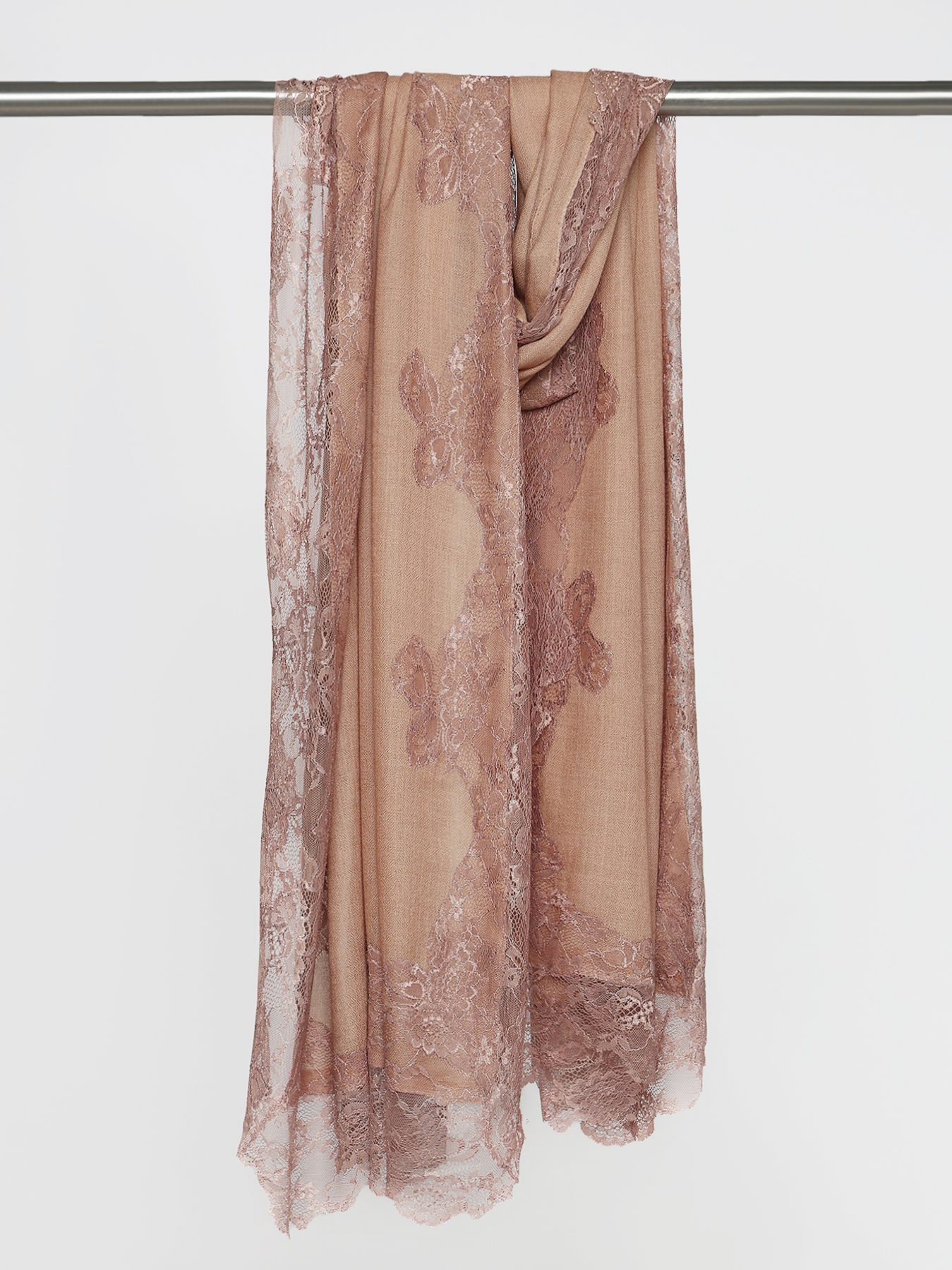 Antique Rose Lace-Trimmed Stole