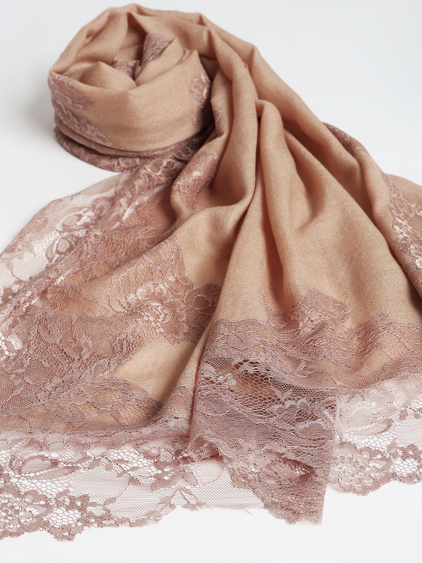 Antique Rose Lace-Trimmed Stole