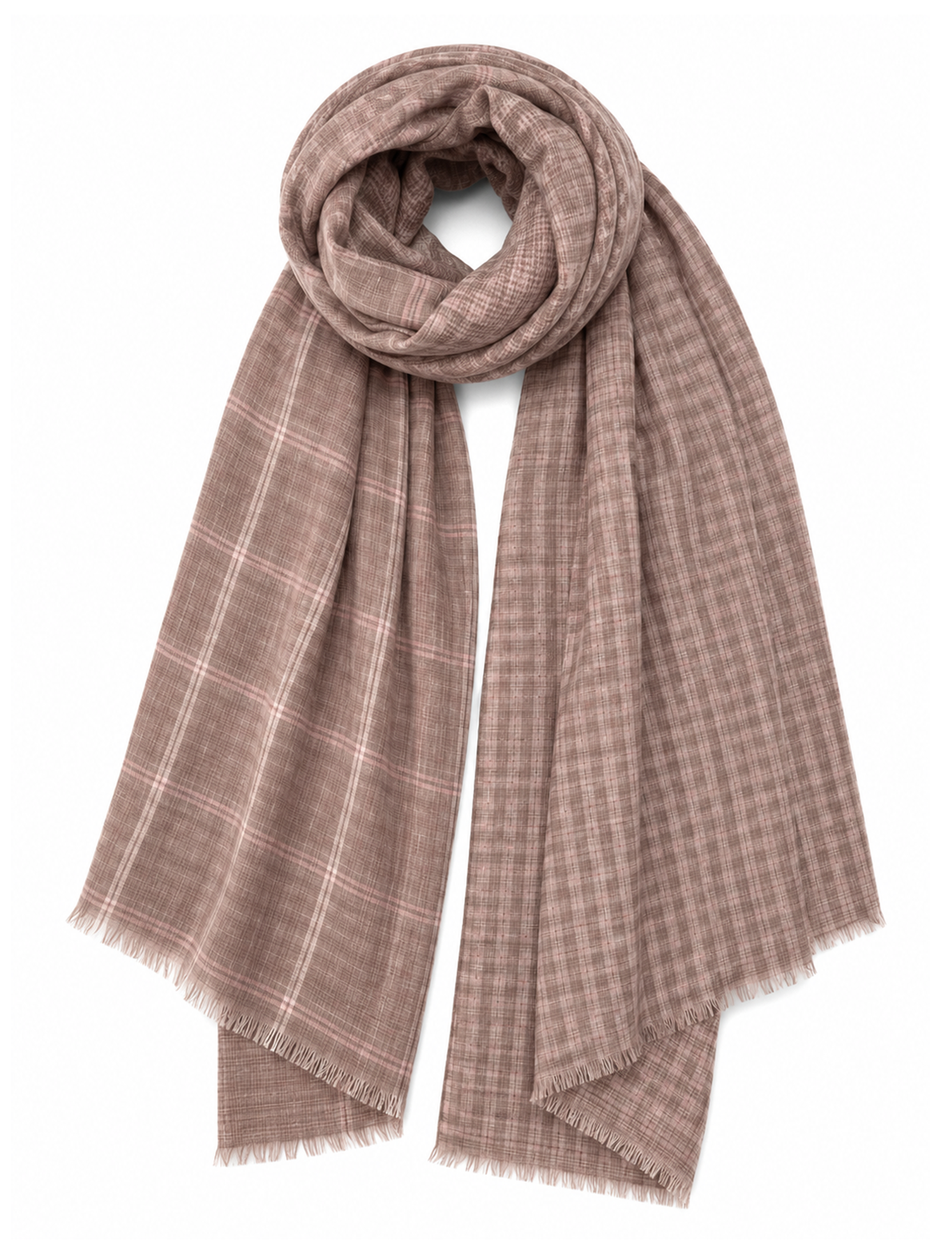 Blush Rose Reversible Check Stole