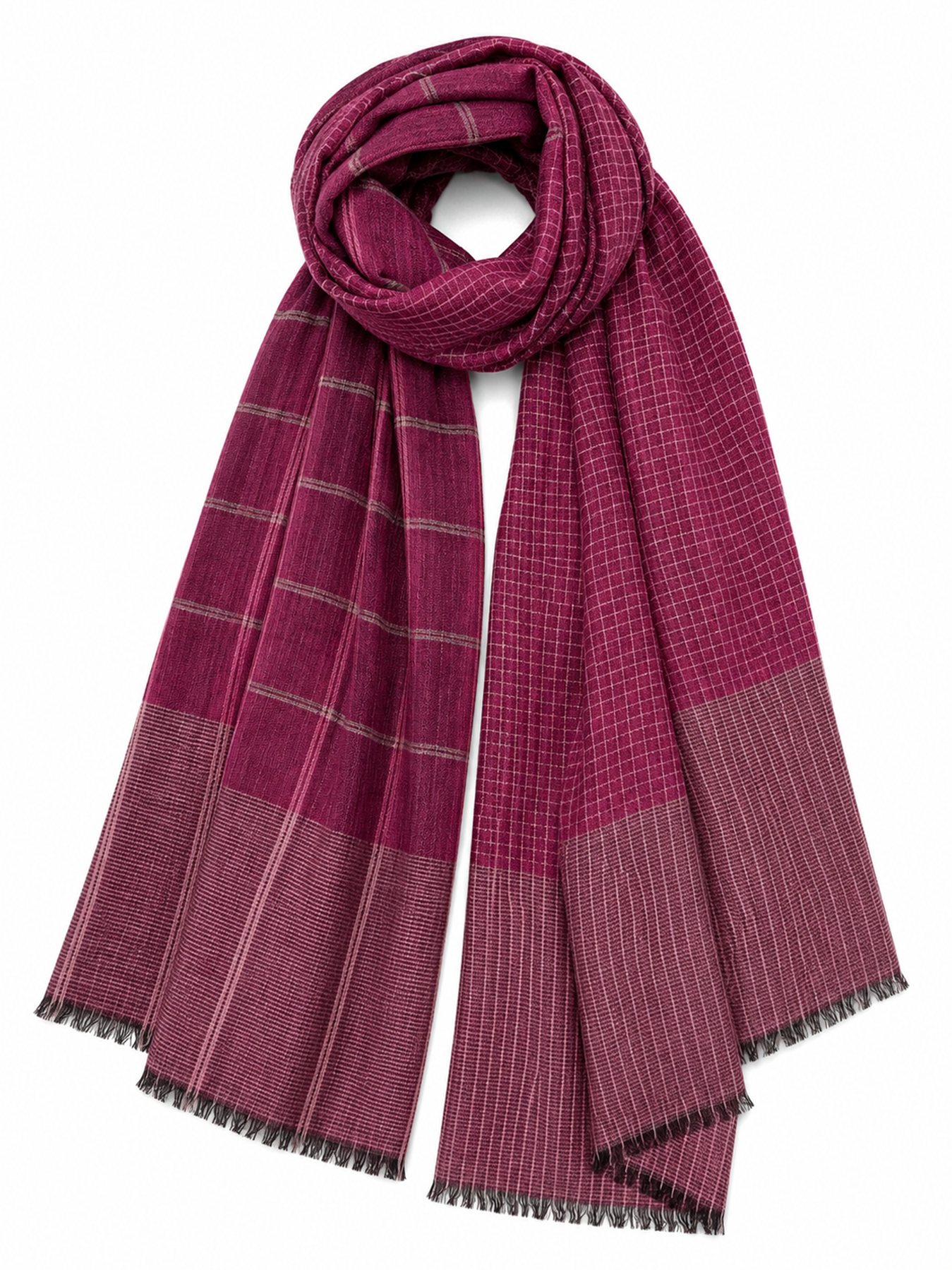 Mulberry Rose Reversible Check Stole