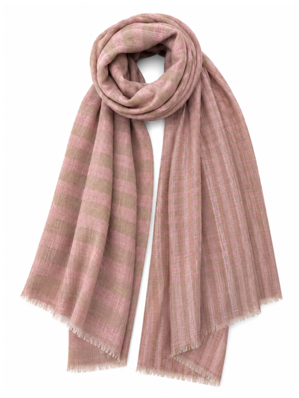 Blush Beige Reversible Check Stole