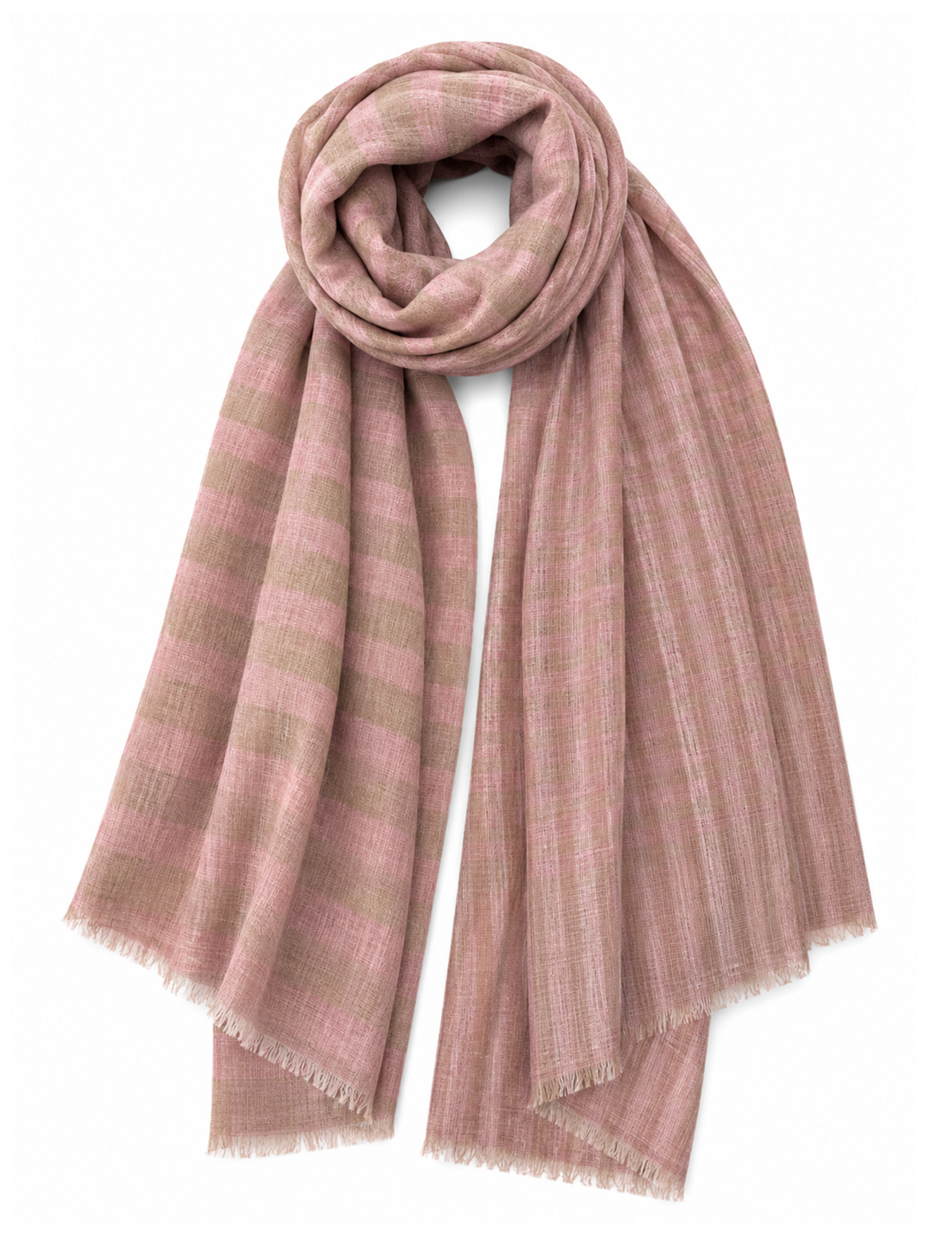 Blush Beige Reversible Check Stole