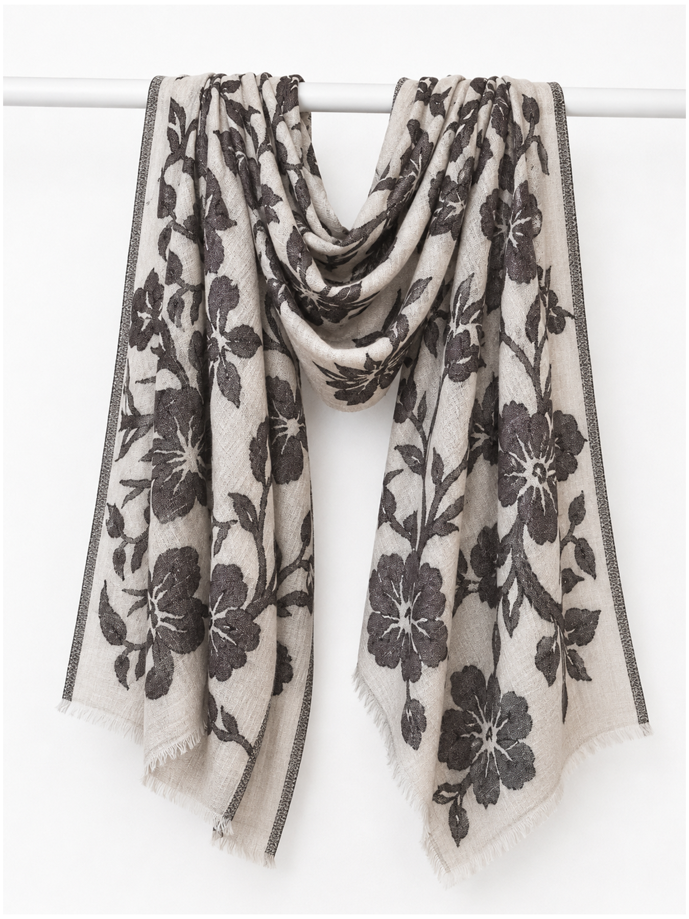 Midnight Bloom Cashmere Blend Stole