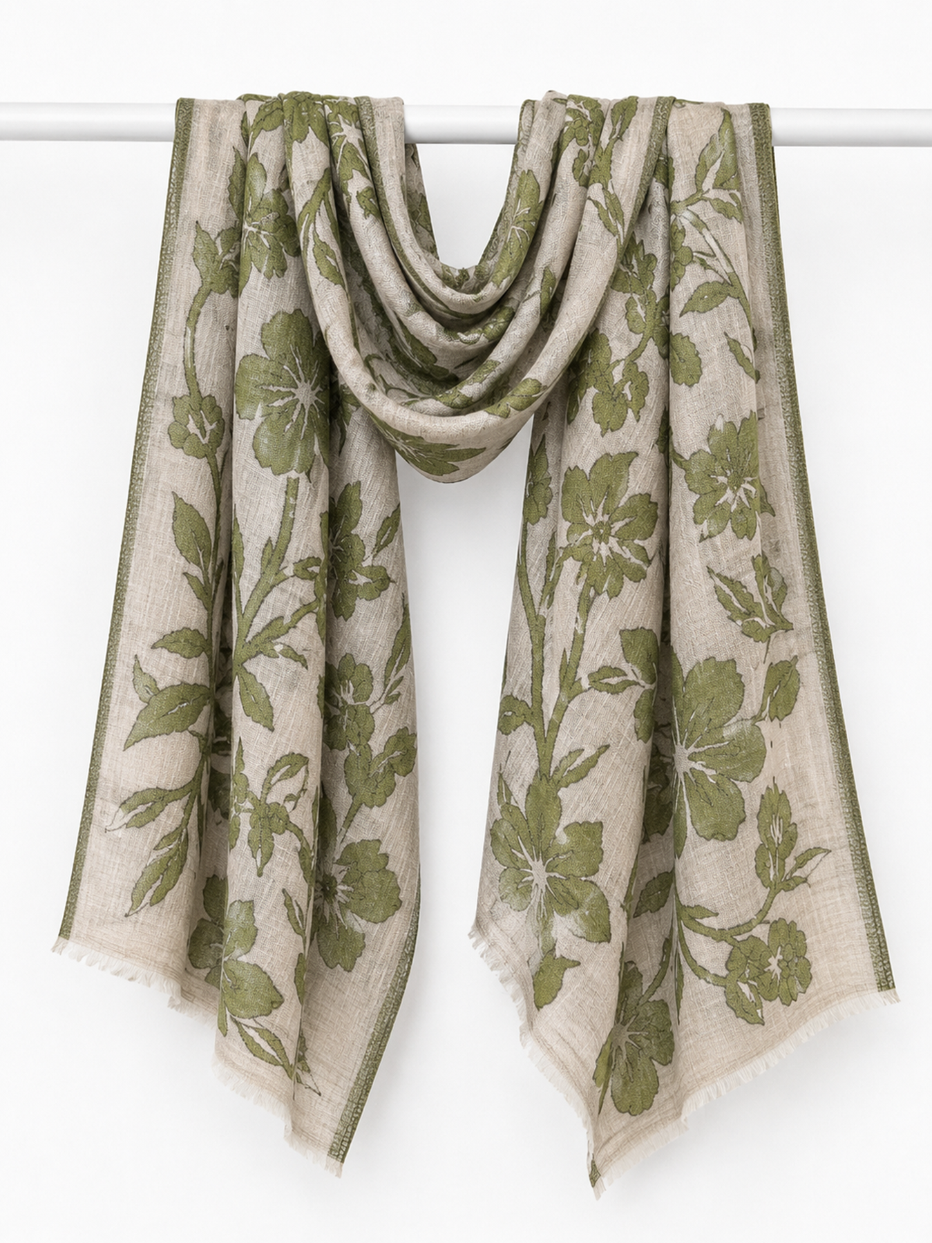 Olive Blossom Cashmere Blend Stole