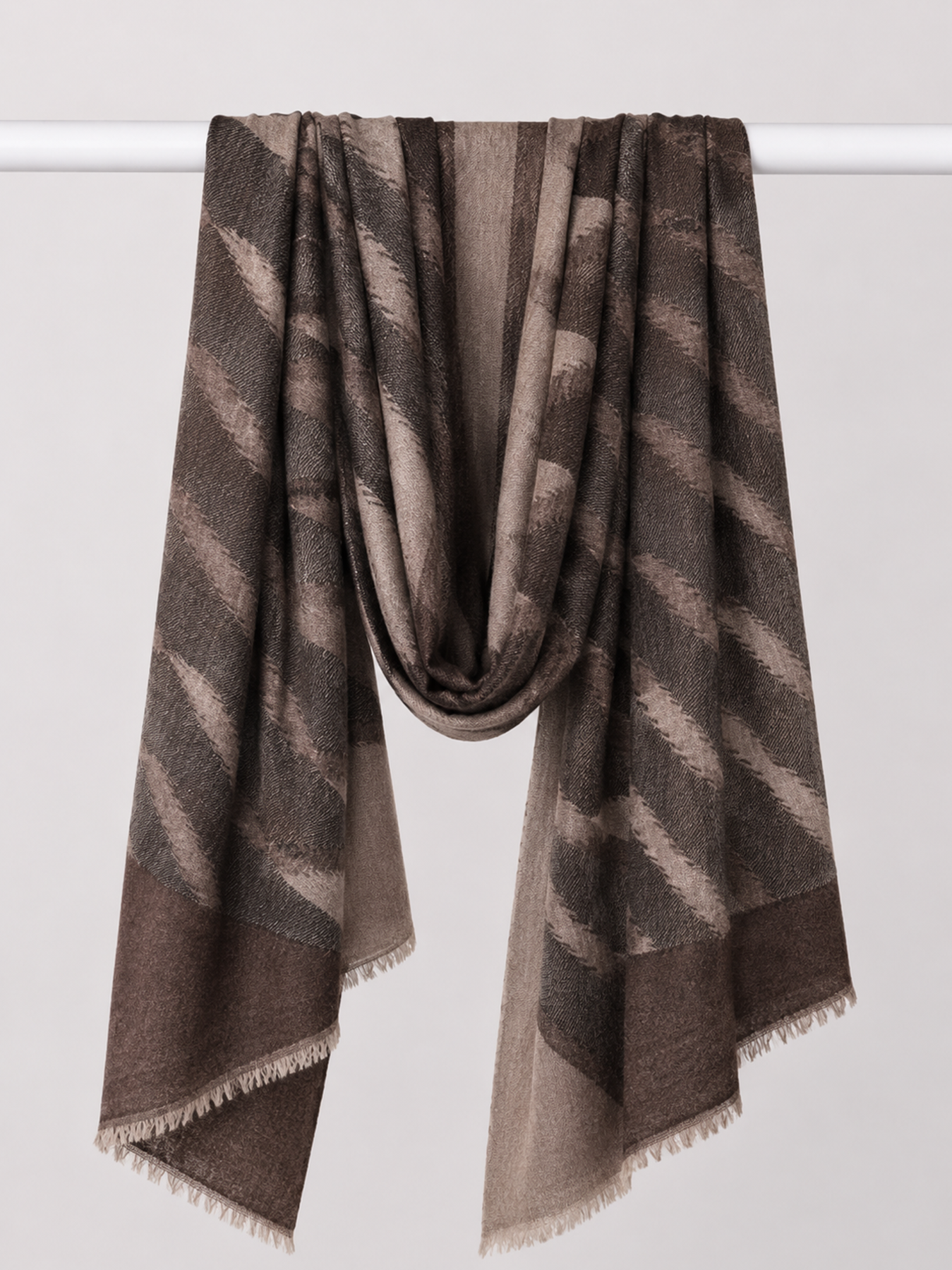 Mocha Ikat Reversible Stole