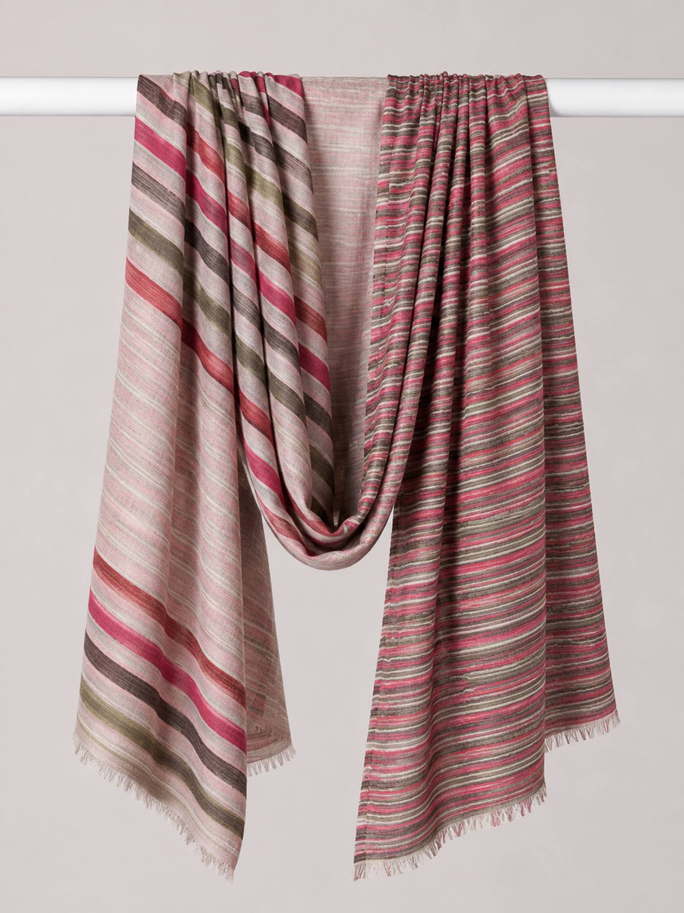Rosewood Blush Reversible Stripe Stole