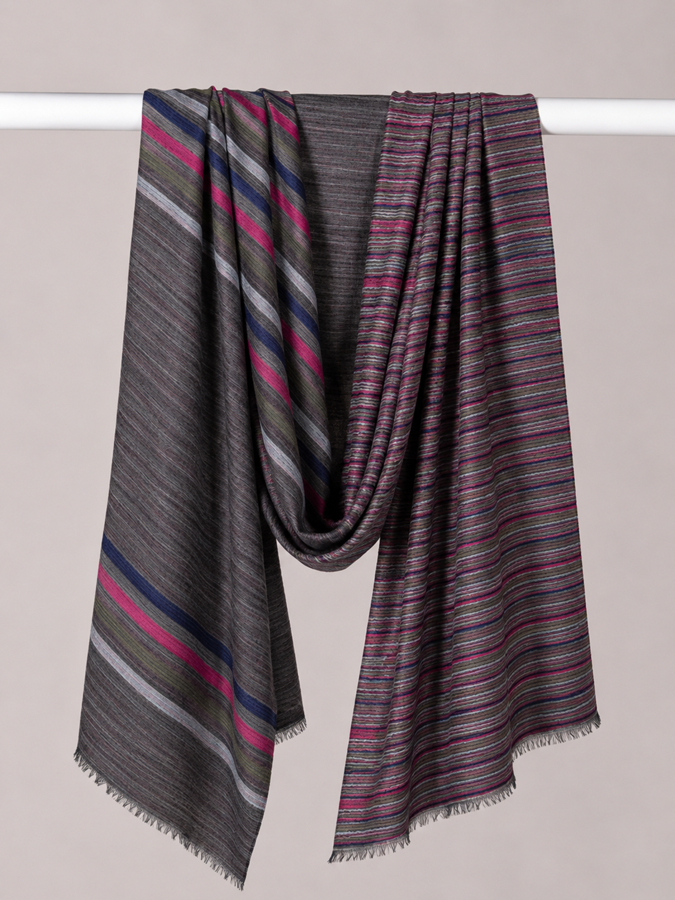 Midnight Berry Reversible Stripe Stole