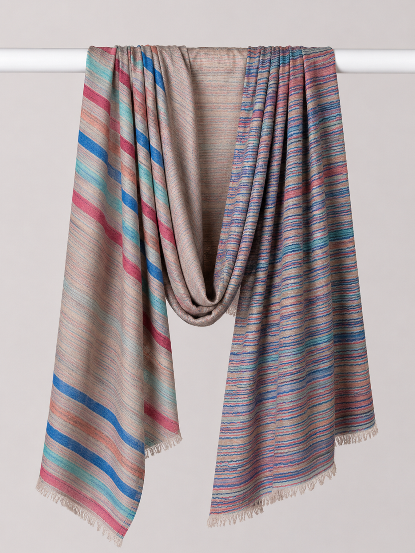 Pastel Lagoon Reversible Stripe Stole