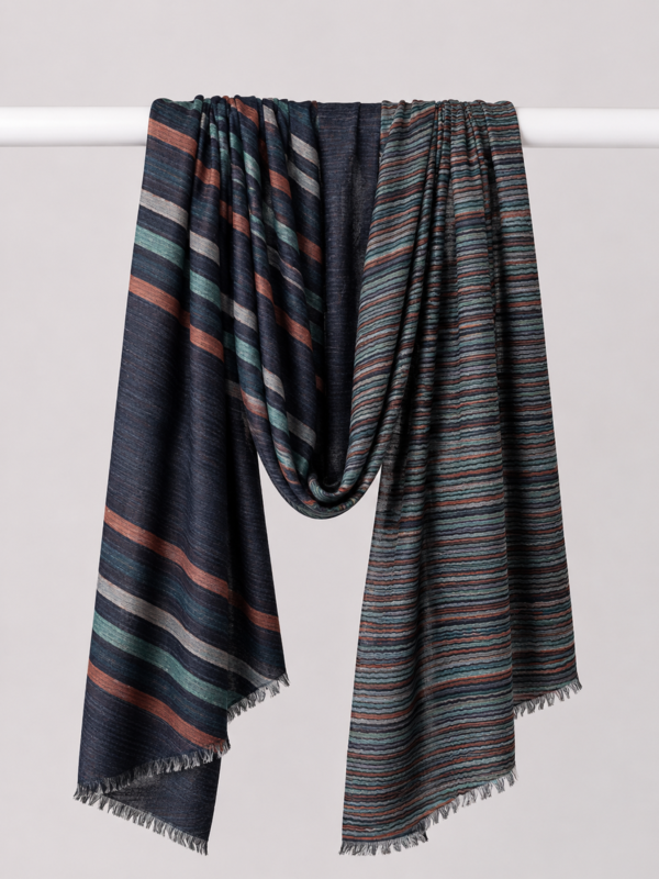 Twilight Harbour Reversible Stripe Stole