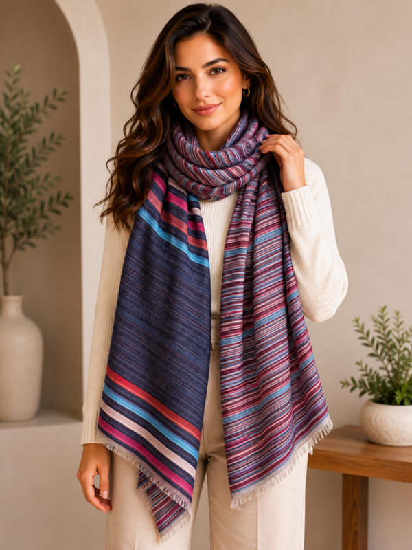 Twilight Stripe Reversible Stole