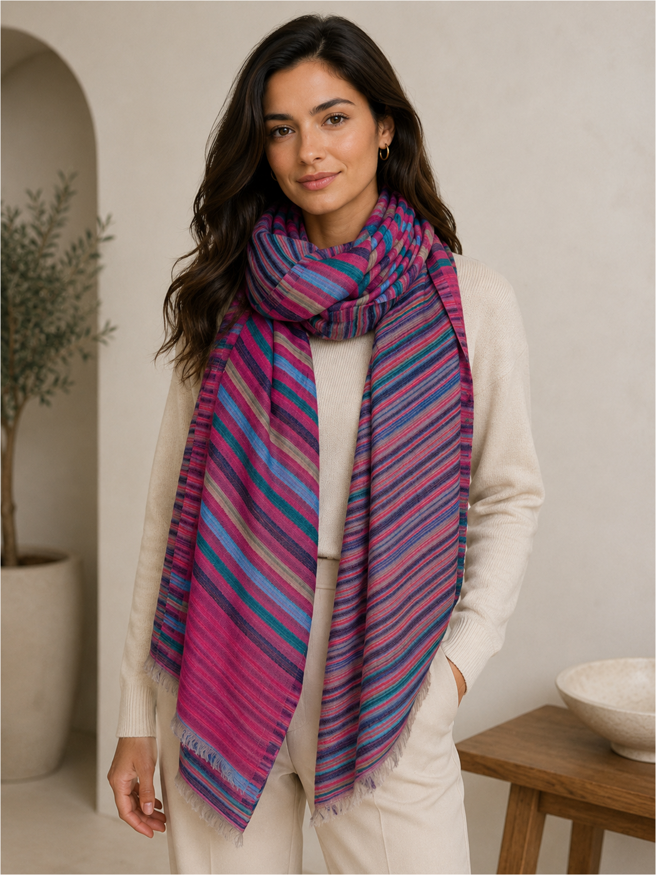 Candy Stripe Reversible Stole