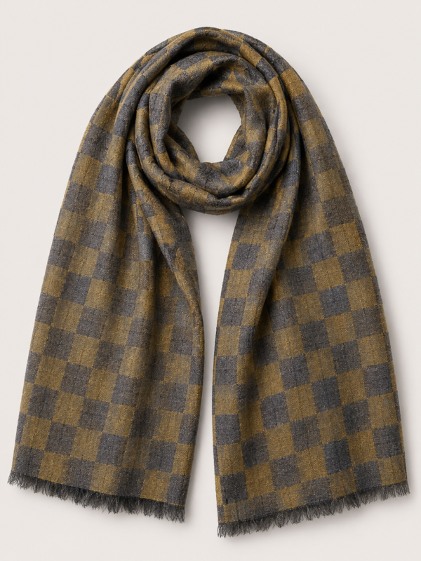 Smoky Gold Check Stole