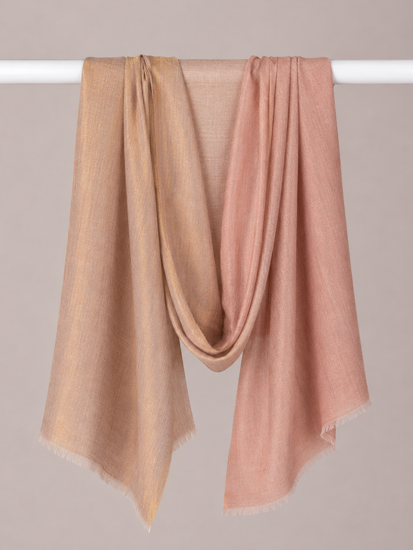 Blush Champagne Reversible Zari Stole