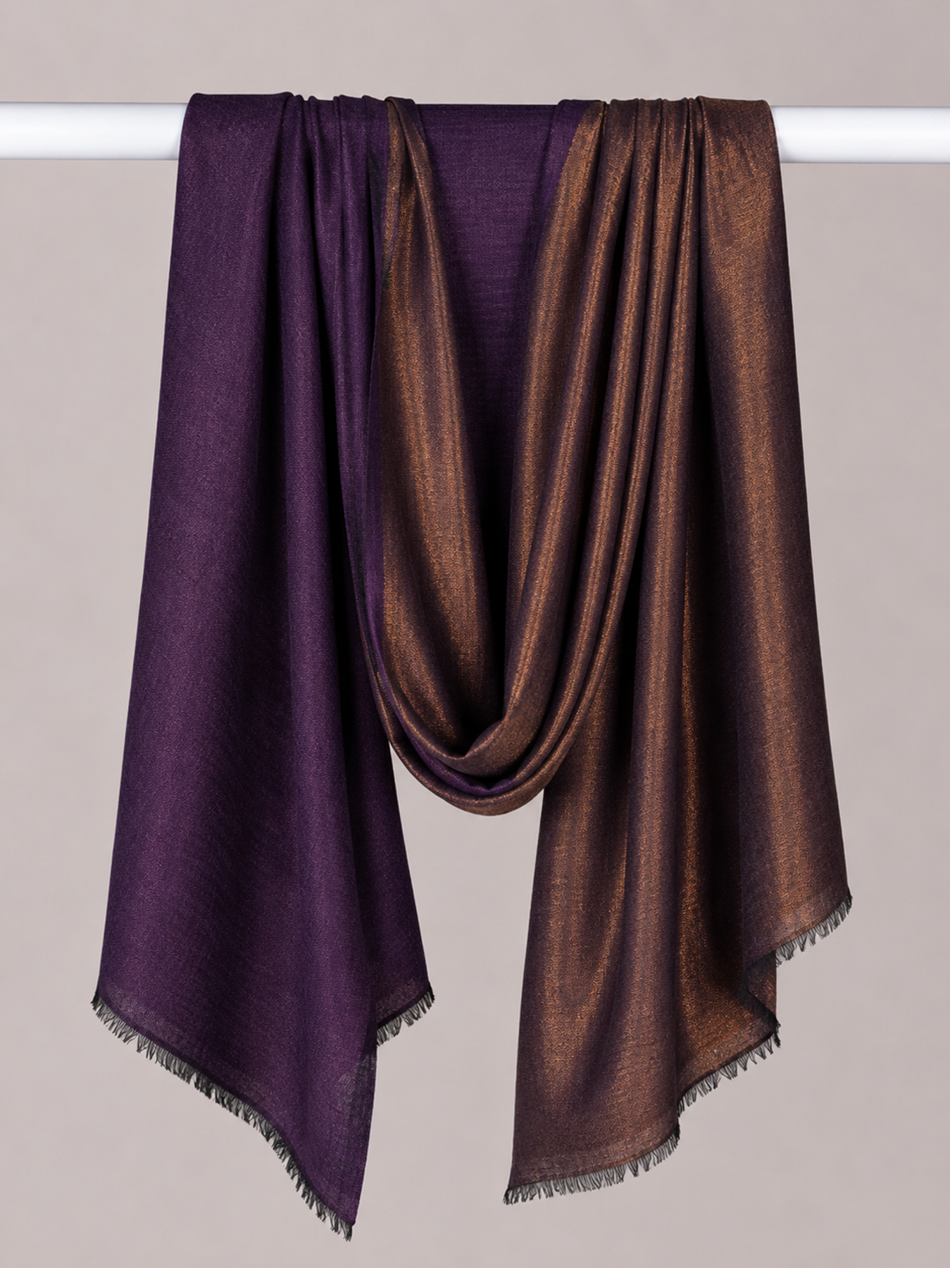 Royal Plum Reversible Zari Stole