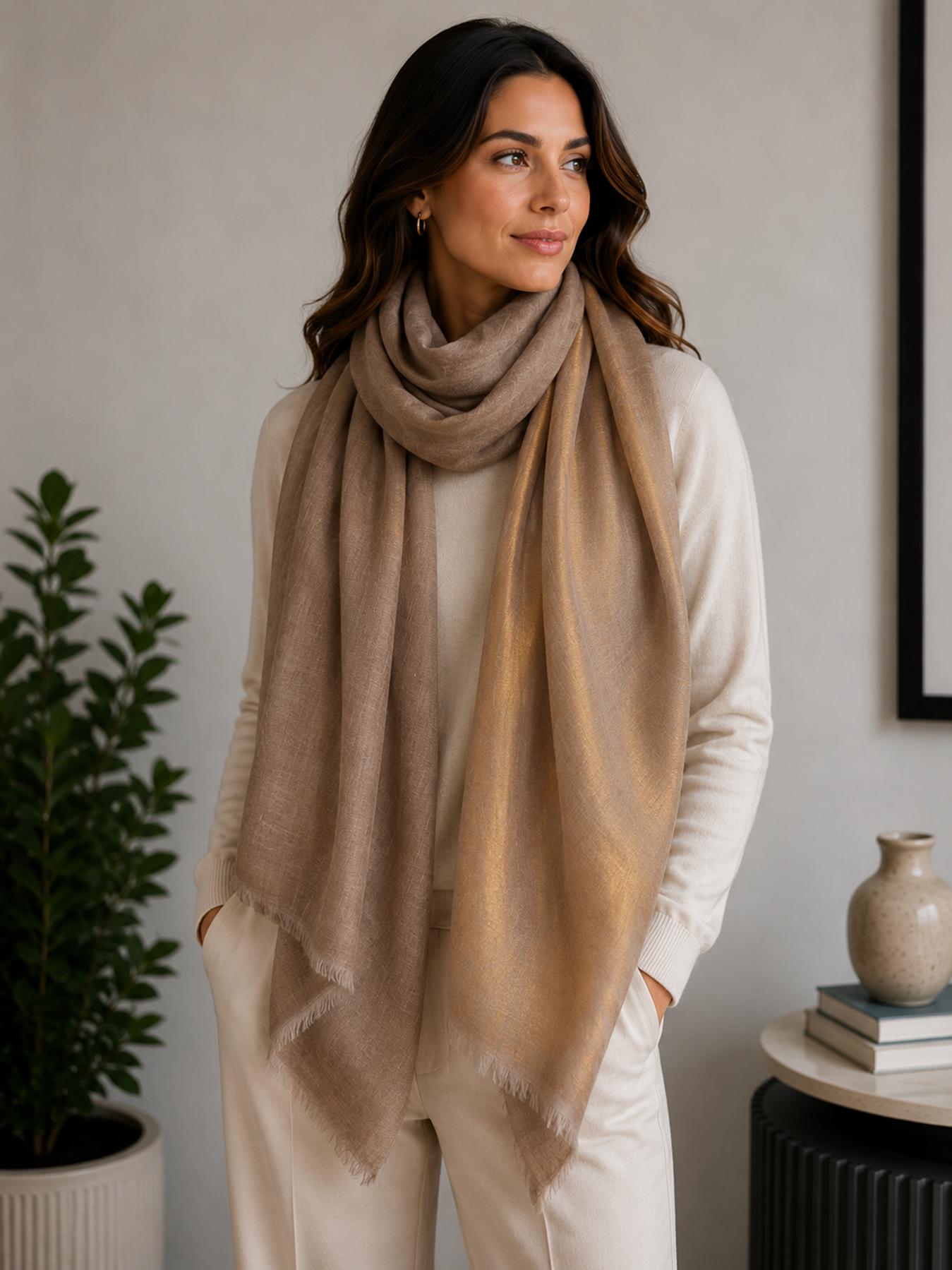 Desert Gold Reversible Zari Stole