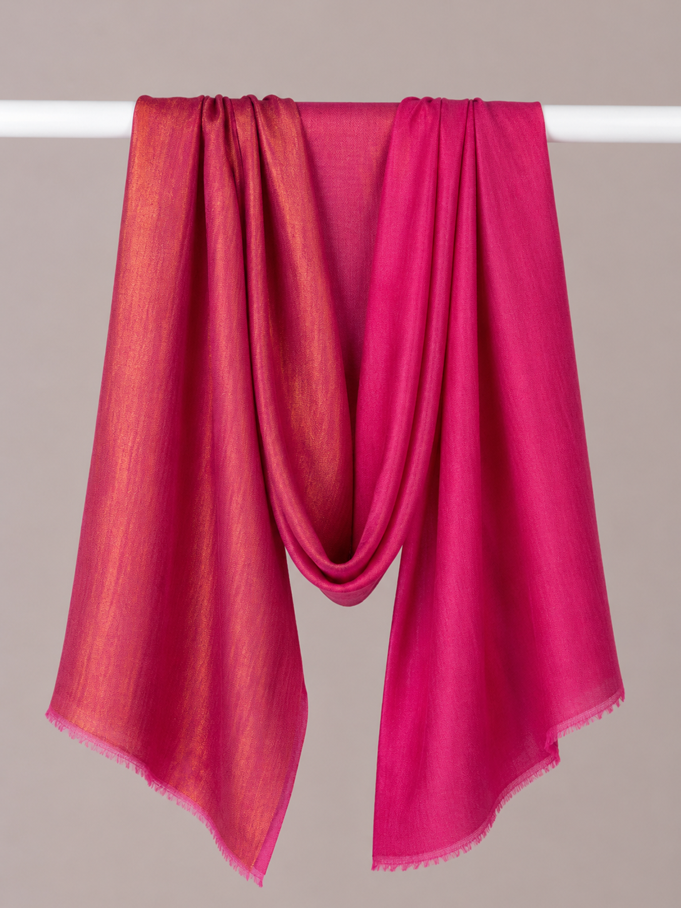 Fuchsia Glow Reversible Zari Stole