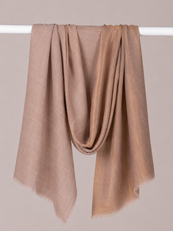 Beige Gold Reversible Zari Stole