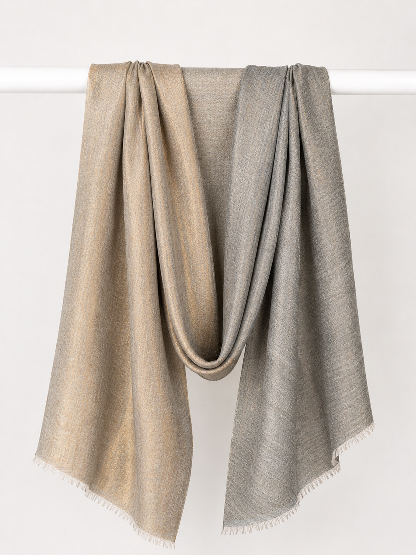 Pearl Mist Reversible Zari Stole
