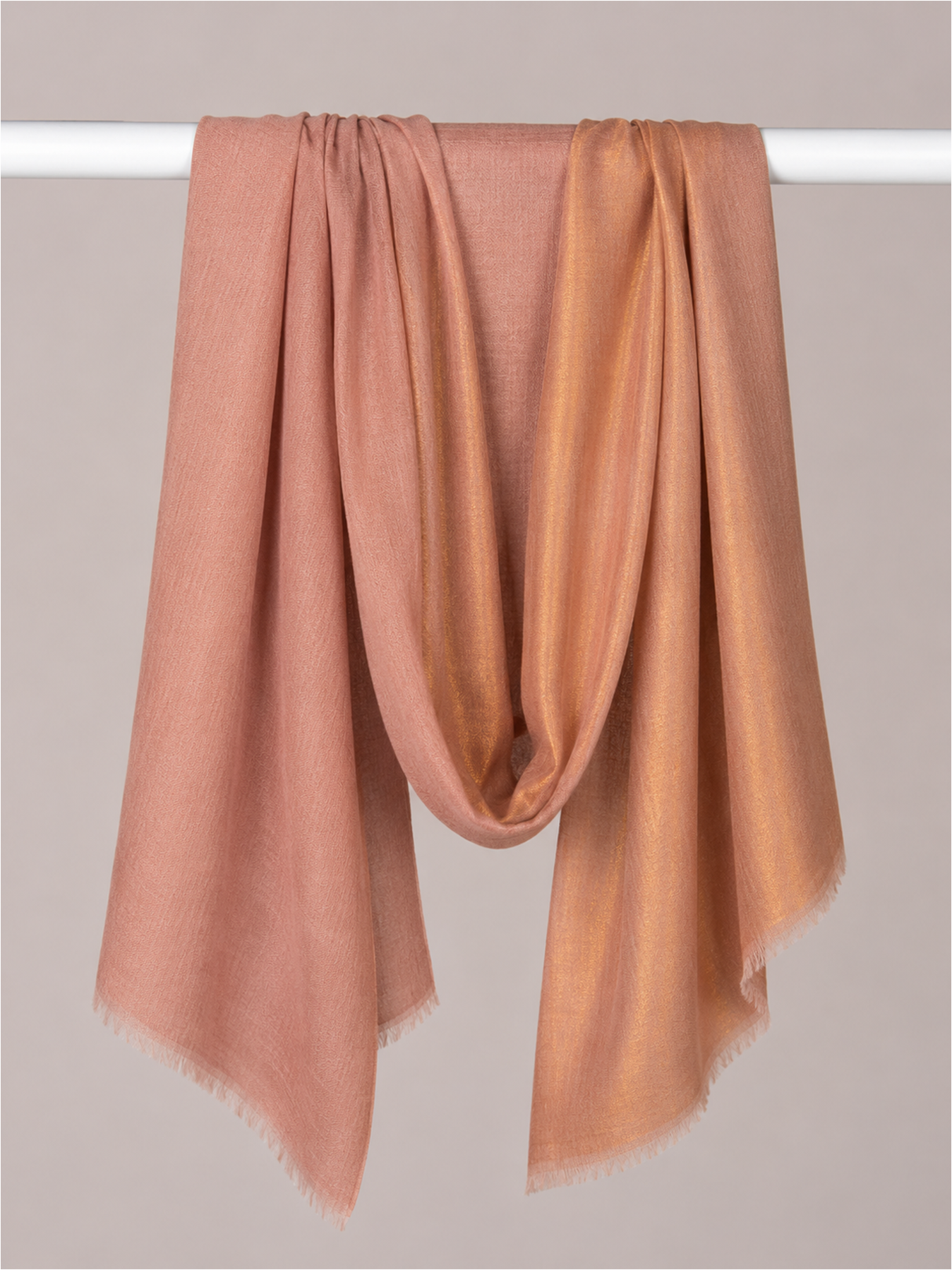 Peach Gold Reversible Zari Stole