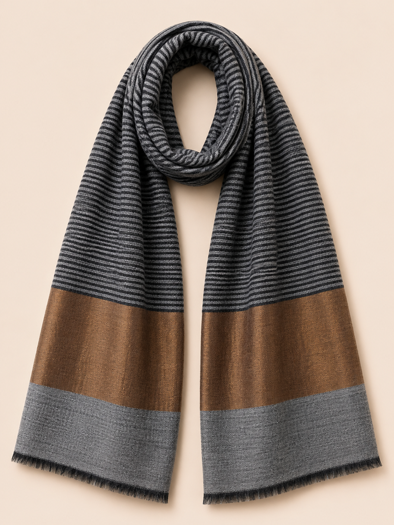 Midnight Zari Stripe Stole