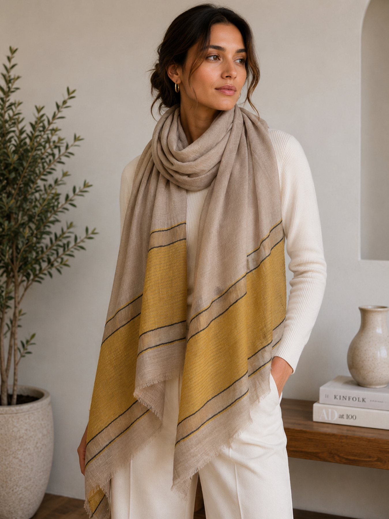 Honey Gold Stripe Stole