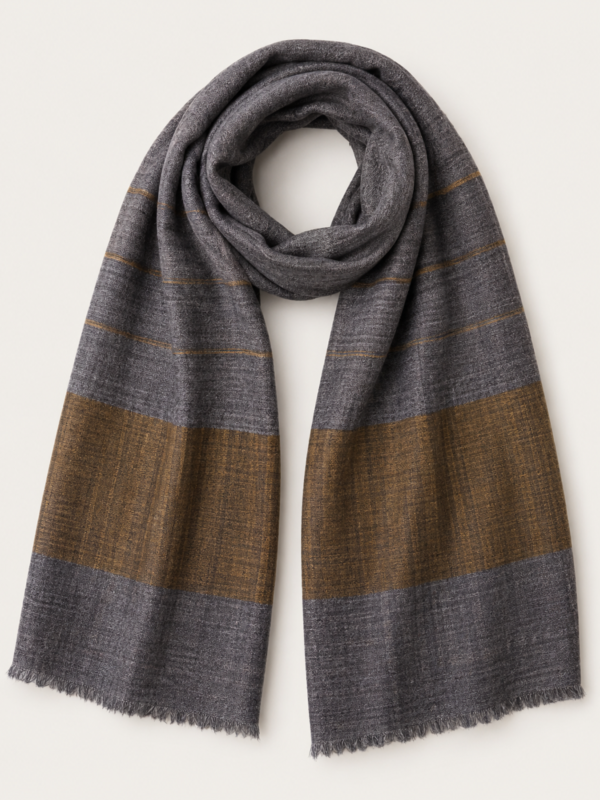 Slate Gold Zari Stole