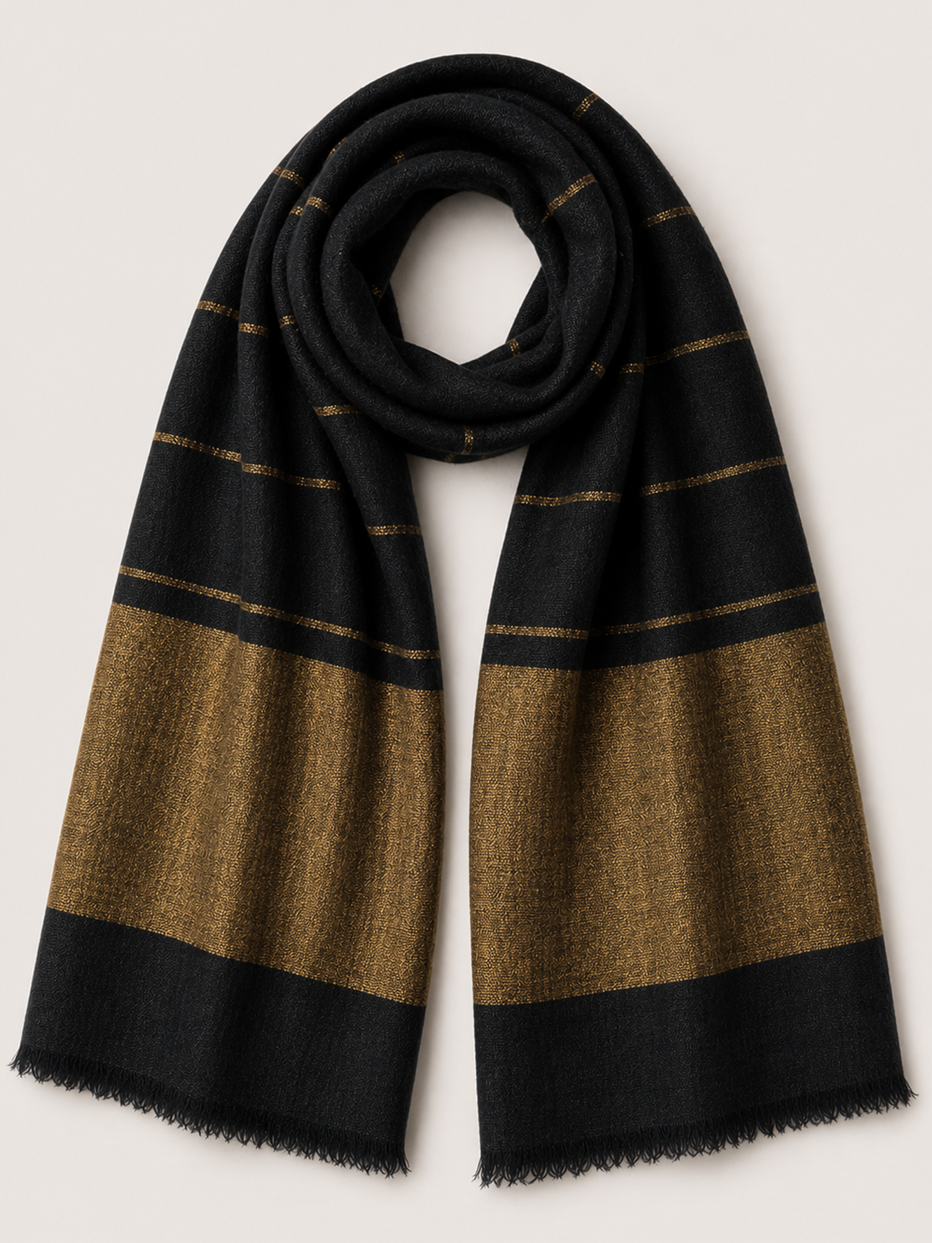 Midnight Gold Zari Stole